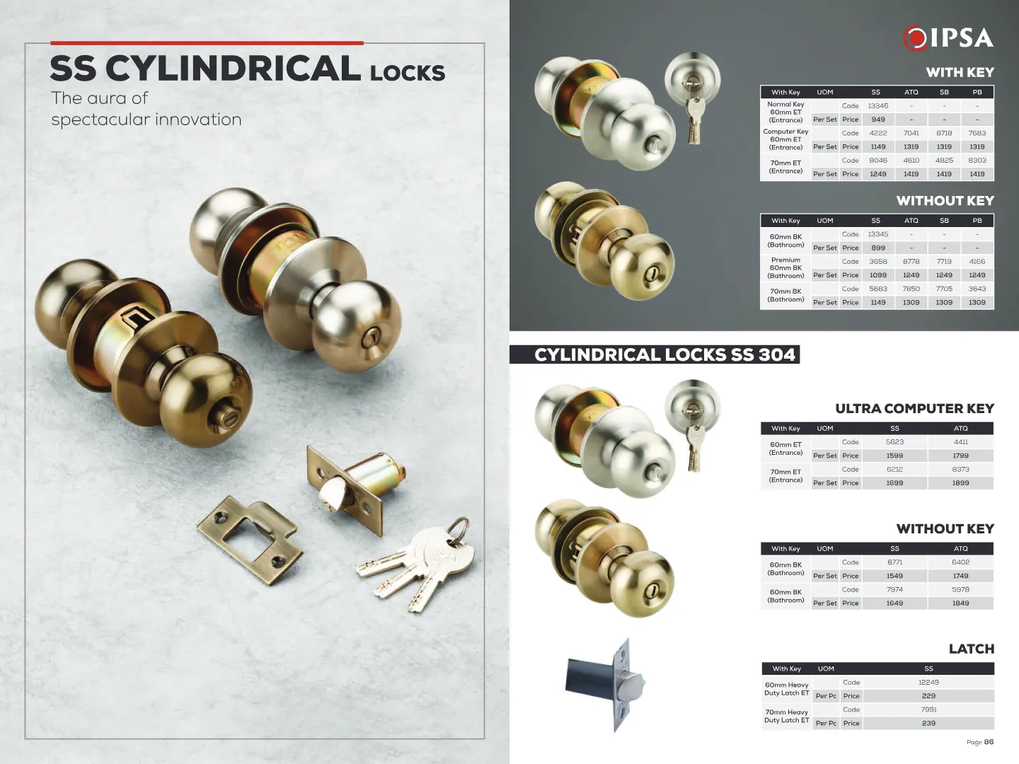 SS Cylindrical Lock